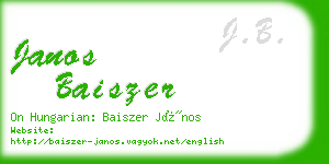 janos baiszer business card